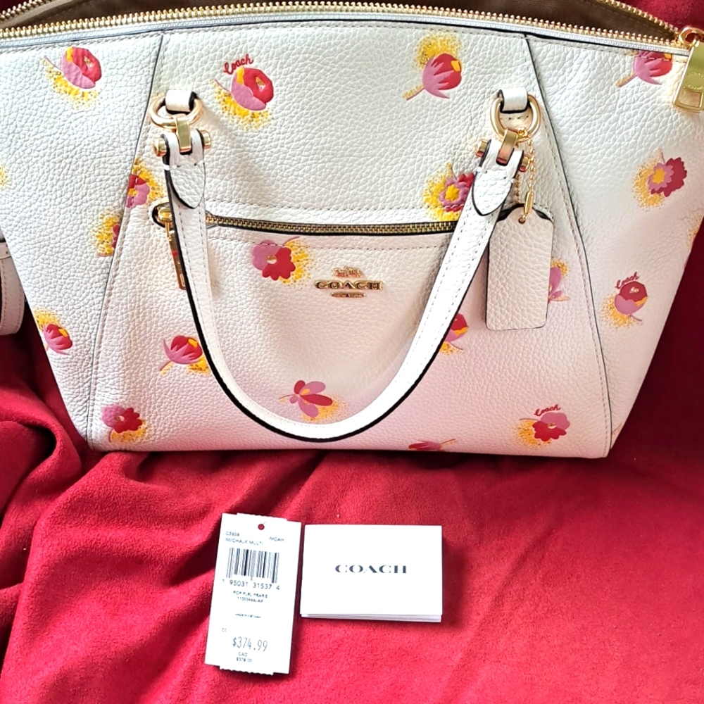 NEW Coach Prairie C5838 Pink /White Satchel/Crossbody NEW with Tags